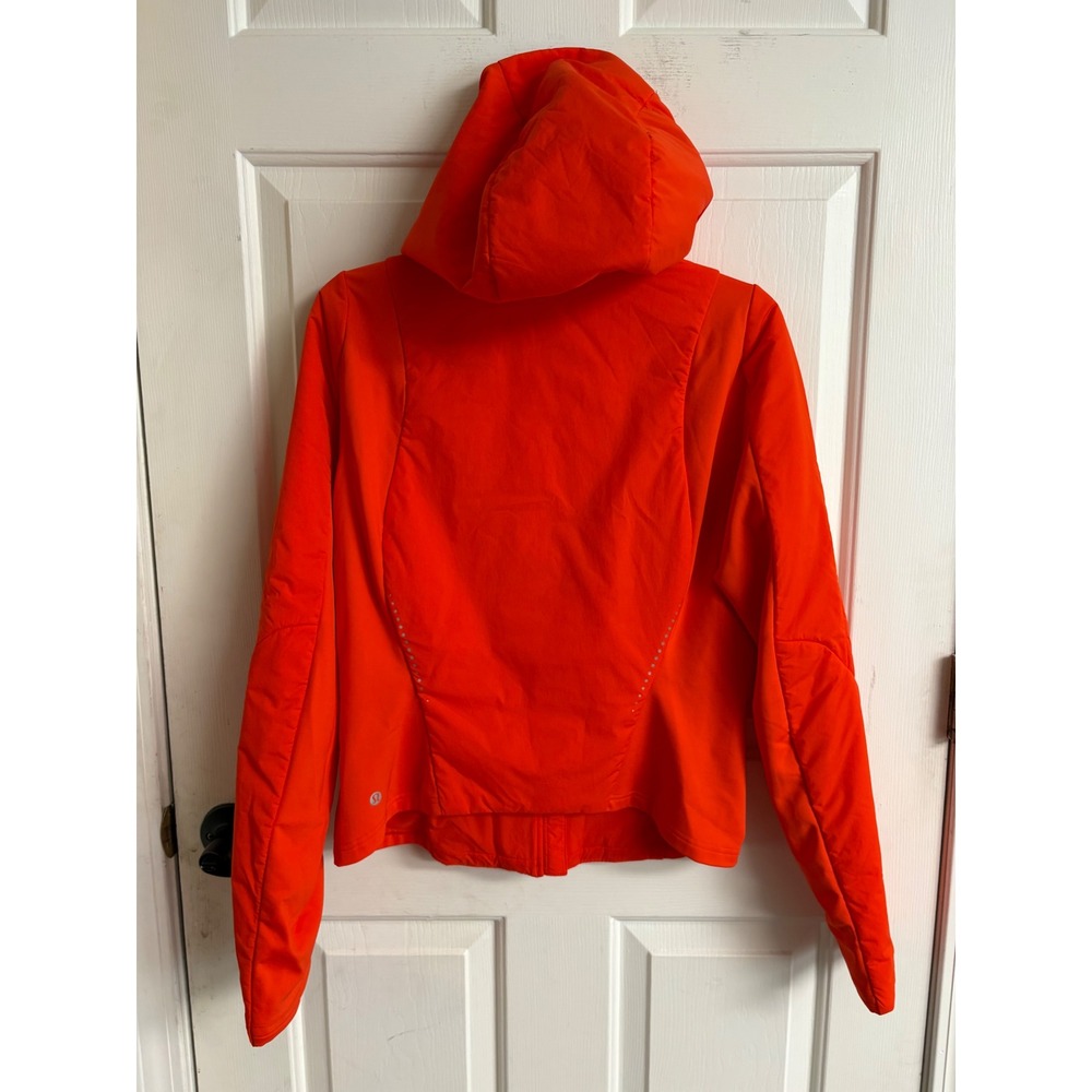Lululemon Push Your Pace Jacket Solar Orange Size 12 Athleisure Thumb Holes - Picture 4 of 16